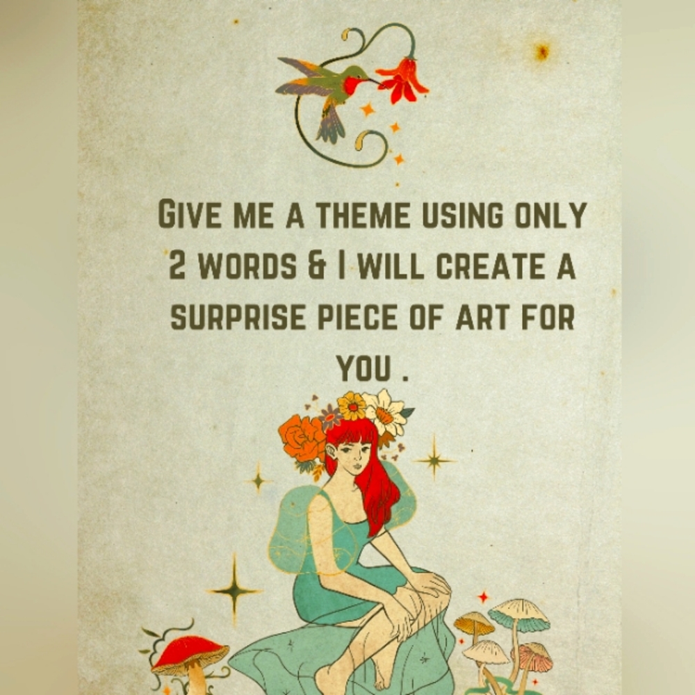 Surprise mystery custom art piece by Whitney Marks .